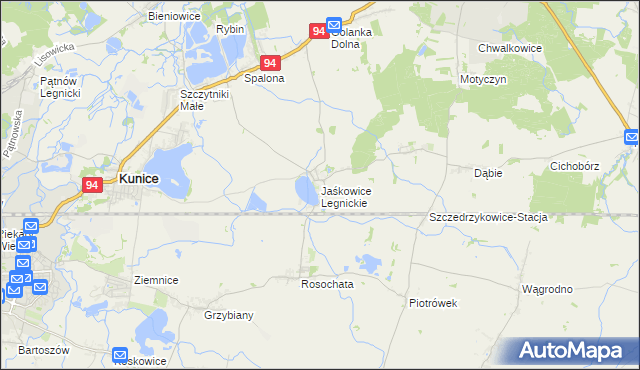 mapa Jaśkowice Legnickie, Jaśkowice Legnickie na mapie Targeo