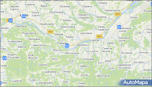 mapa Jazowsko, Jazowsko na mapie Targeo