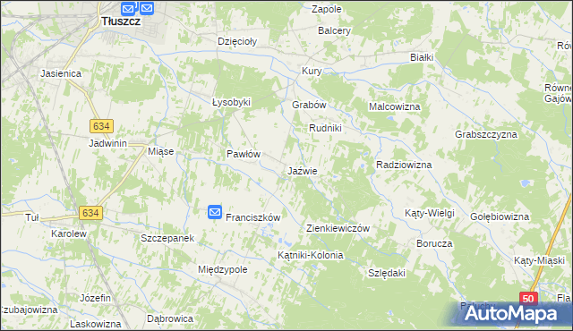 mapa Jaźwie, Jaźwie na mapie Targeo