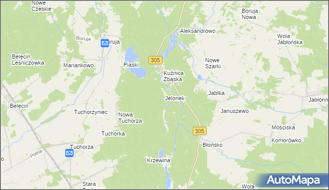 mapa Jelonek gmina Rakoniewice, Jelonek gmina Rakoniewice na mapie Targeo