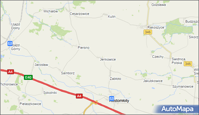 mapa Jenkowice gmina Kostomłoty, Jenkowice gmina Kostomłoty na mapie Targeo