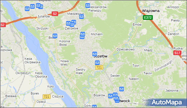 mapa Józefów powiat otwocki, Józefów powiat otwocki na mapie Targeo