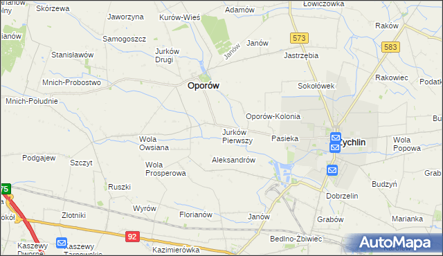 mapa Jurków Pierwszy, Jurków Pierwszy na mapie Targeo
