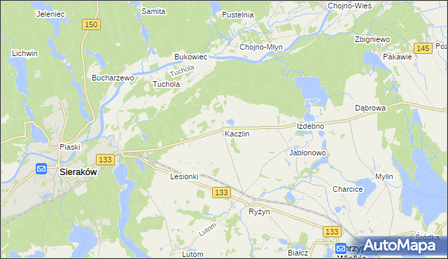 mapa Kaczlin, Kaczlin na mapie Targeo