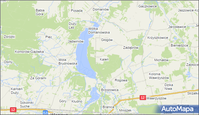 mapa Kaleń gmina Wieniawa, Kaleń gmina Wieniawa na mapie Targeo