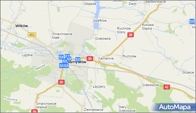 mapa Kamienna gmina Namysłów, Kamienna gmina Namysłów na mapie Targeo