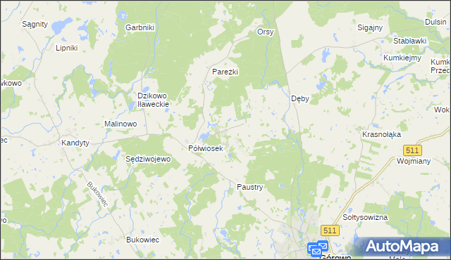 mapa Kamińsk gmina Górowo Iławeckie, Kamińsk gmina Górowo Iławeckie na mapie Targeo