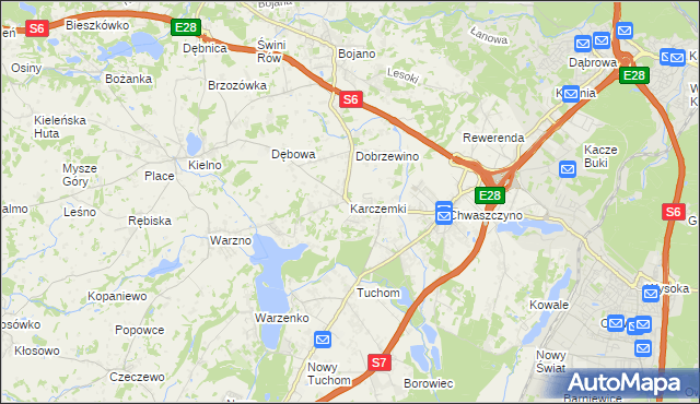 mapa Karczemki gmina Szemud, Karczemki gmina Szemud na mapie Targeo