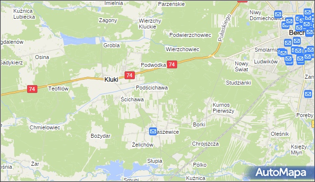 mapa Kaszewice-Kolonia, Kaszewice-Kolonia na mapie Targeo