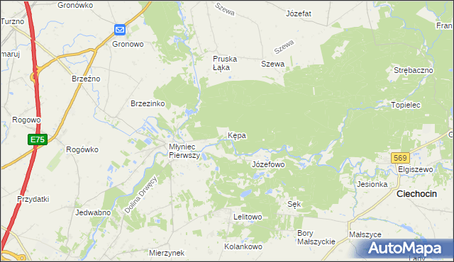 mapa Kępa gmina Ciechocin, Kępa gmina Ciechocin na mapie Targeo