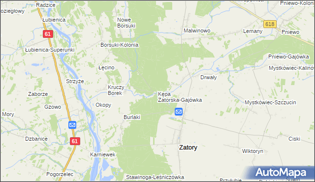 mapa Kępa Zatorska-Gajówka, Kępa Zatorska-Gajówka na mapie Targeo