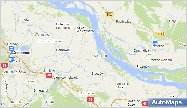 mapa Kępeczki, Kępeczki na mapie Targeo