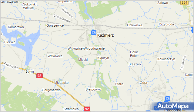 mapa Kiączyn, Kiączyn na mapie Targeo