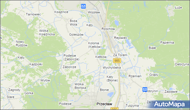 mapa Kiełków gmina Przecław, Kiełków gmina Przecław na mapie Targeo