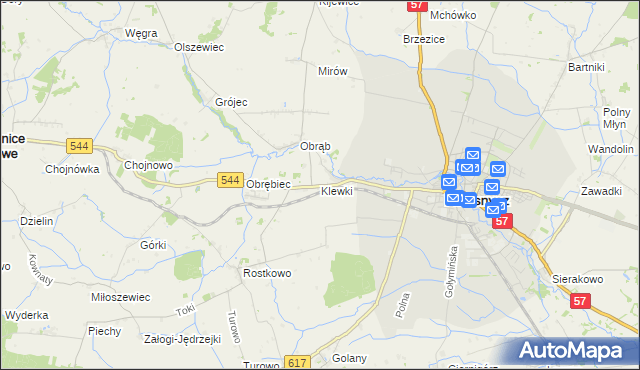 mapa Klewki gmina Przasnysz, Klewki gmina Przasnysz na mapie Targeo