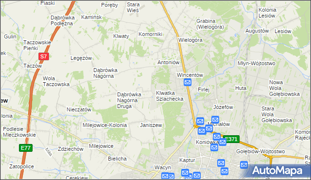 mapa Klwatka Szlachecka, Klwatka Szlachecka na mapie Targeo