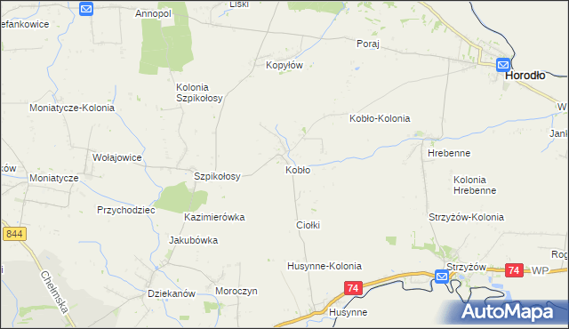 mapa Kobło, Kobło na mapie Targeo