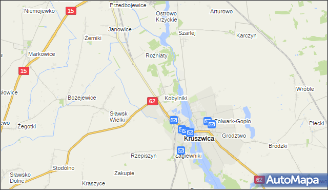 mapa Kobylniki gmina Kruszwica, Kobylniki gmina Kruszwica na mapie Targeo