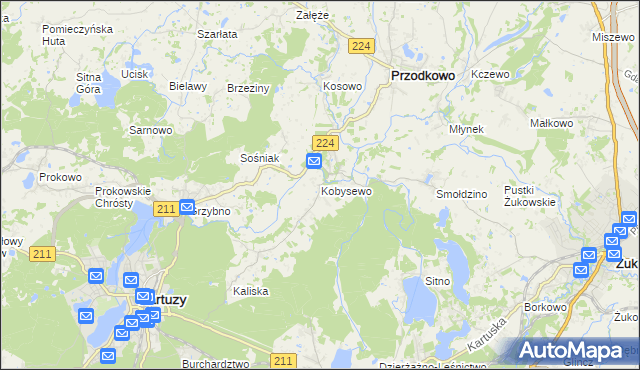 mapa Kobysewo, Kobysewo na mapie Targeo