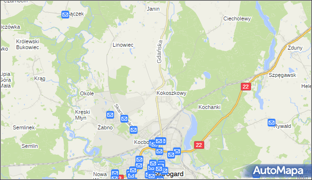 mapa Kokoszkowy, Kokoszkowy na mapie Targeo