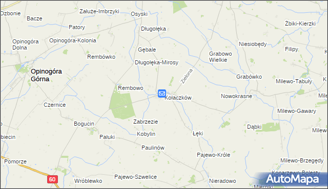 mapa Kołaczków, Kołaczków na mapie Targeo