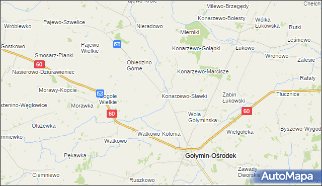 mapa Konarzewo-Sławki, Konarzewo-Sławki na mapie Targeo