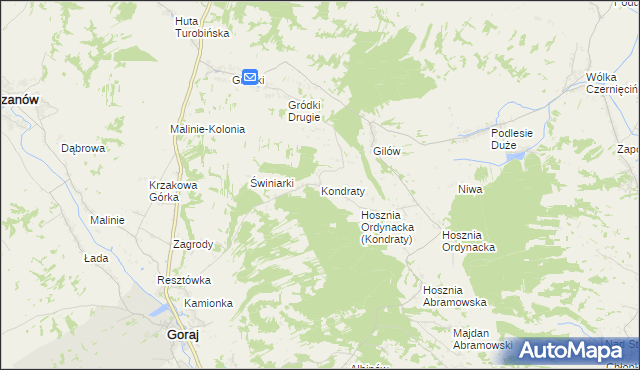 mapa Kondraty, Kondraty na mapie Targeo