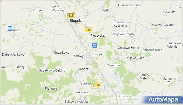 mapa Konopki gmina Stupsk, Konopki gmina Stupsk na mapie Targeo