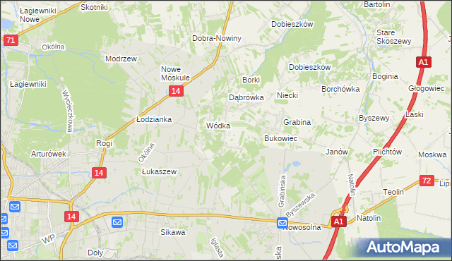 mapa Kopanka gmina Nowosolna, Kopanka gmina Nowosolna na mapie Targeo