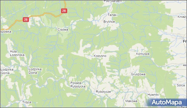 mapa Kopysno, Kopysno na mapie Targeo