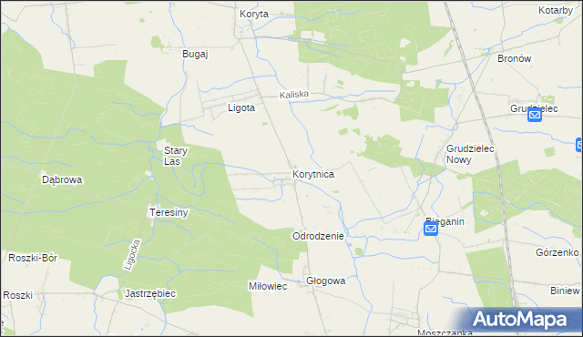 mapa Korytnica gmina Raszków, Korytnica gmina Raszków na mapie Targeo