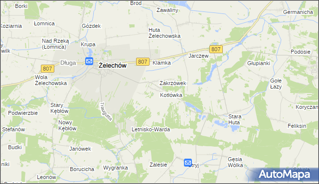 mapa Kotłówka gmina Żelechów, Kotłówka gmina Żelechów na mapie Targeo