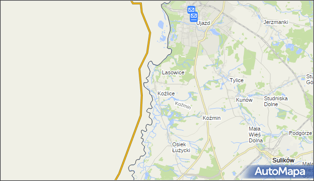 mapa Koźlice gmina Zgorzelec, Koźlice gmina Zgorzelec na mapie Targeo