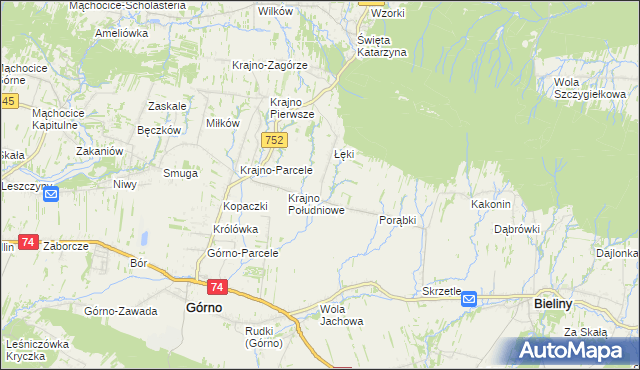 mapa Krajno Drugie, Krajno Drugie na mapie Targeo