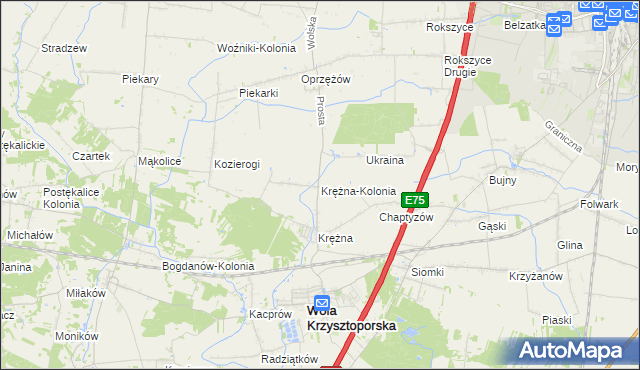 mapa Krężna-Kolonia, Krężna-Kolonia na mapie Targeo