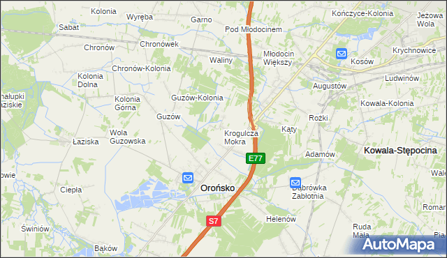 mapa Krogulcza Mokra, Krogulcza Mokra na mapie Targeo