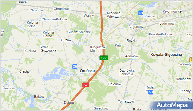 mapa Krogulcza Sucha, Krogulcza Sucha na mapie Targeo