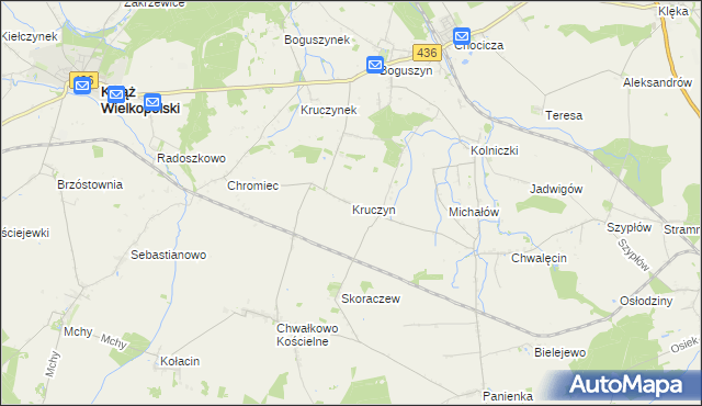 mapa Kruczyn, Kruczyn na mapie Targeo