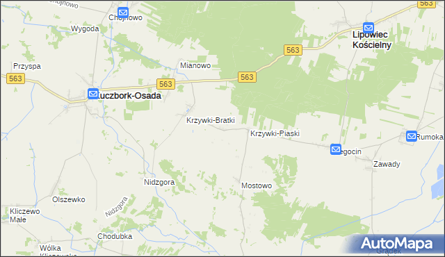 mapa Krzywki-Bośki, Krzywki-Bośki na mapie Targeo