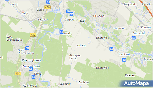 mapa Kubalin, Kubalin na mapie Targeo