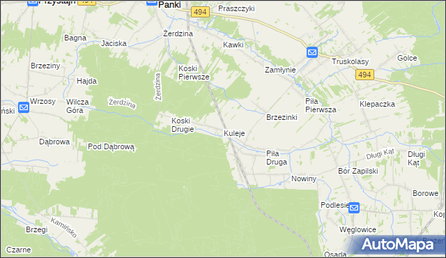 mapa Kuleje, Kuleje na mapie Targeo