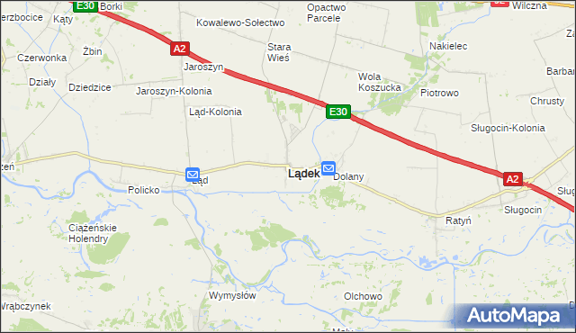 mapa Lądek powiat słupecki, Lądek powiat słupecki na mapie Targeo