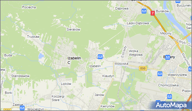 mapa Laski gmina Izabelin, Laski gmina Izabelin na mapie Targeo