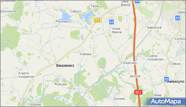 mapa Laski Koszalińskie, Laski Koszalińskie na mapie Targeo