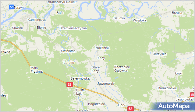 mapa Łazy gmina Łochów, Łazy gmina Łochów na mapie Targeo