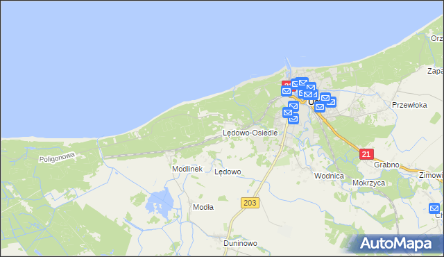 mapa Lędowo-Osiedle, Lędowo-Osiedle na mapie Targeo