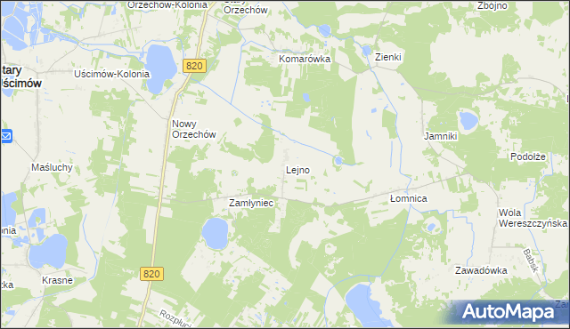 mapa Lejno, Lejno na mapie Targeo