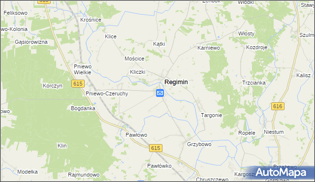 mapa Lekowo gmina Regimin, Lekowo gmina Regimin na mapie Targeo