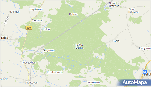 mapa Leśna Dolina, Leśna Dolina na mapie Targeo