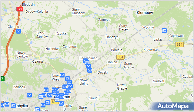 mapa Lipinki gmina Wołomin, Lipinki gmina Wołomin na mapie Targeo